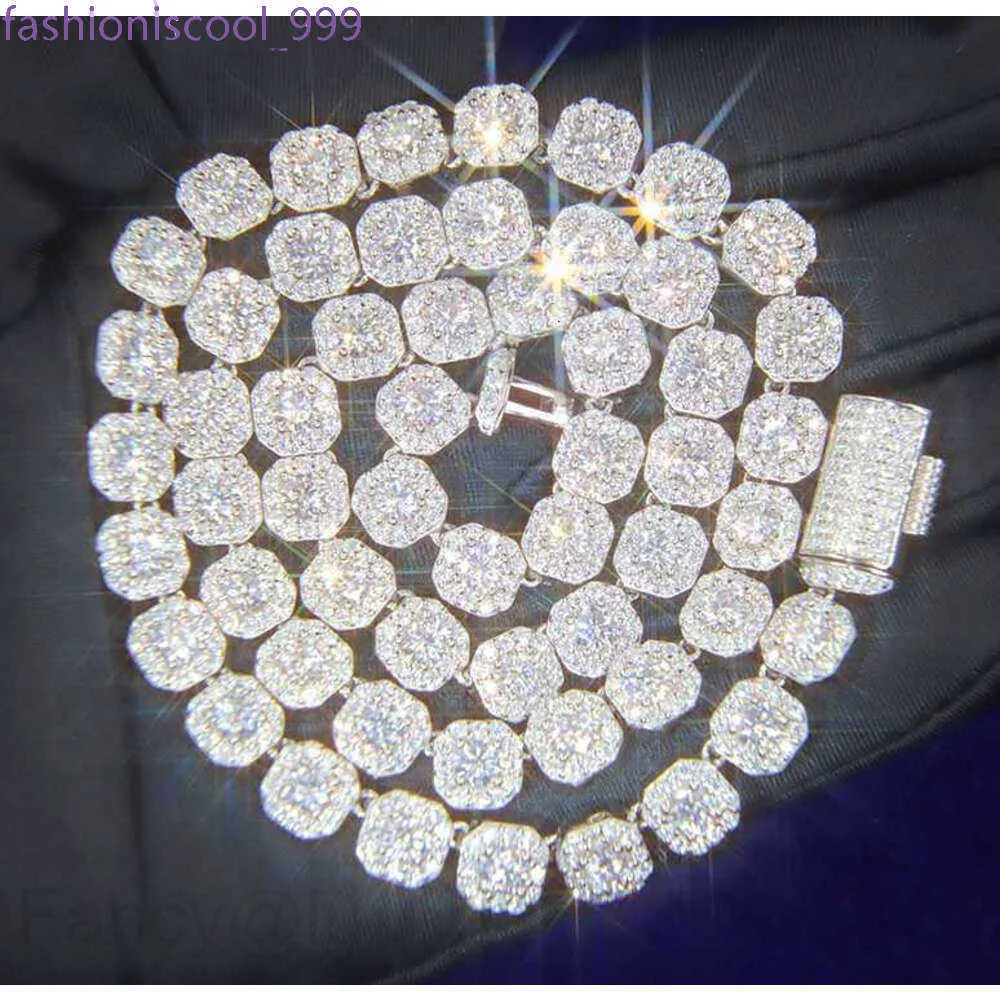 Necklace bracelet Moissanite Diamond Custom Vvs Cuban Link S Sier 8mm 12mm Large Tennis Chain Solid Back Hiphop_voghion.com