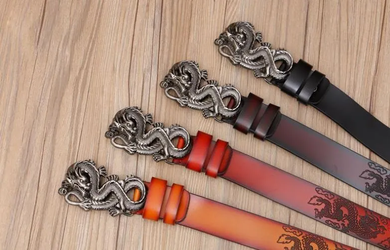 Nuovo marchio di fibbie alla moda Dargon, designer per cinture in pelle di mucca con fibbia a forma di drago in rame per uomo e donna_voghion.com