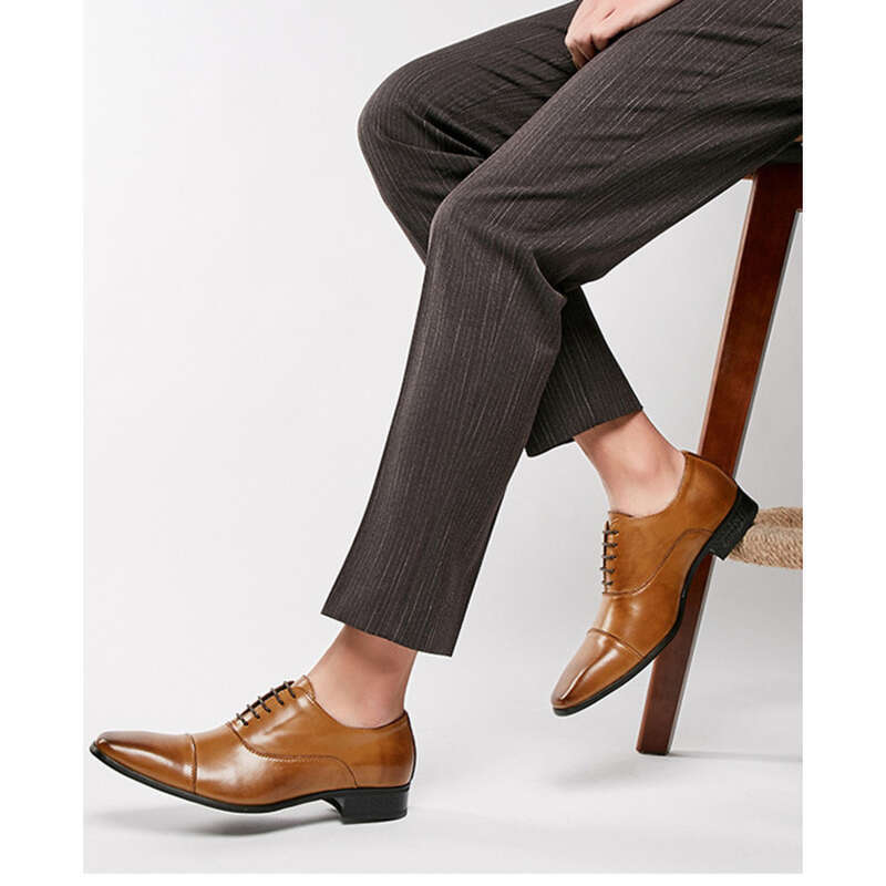2025 New Business Men's Lace-up Non-commissioned Officers Wedding Three-layer Oxford Shoes British Style_voghion.com