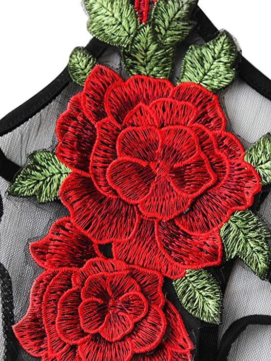 2025 neue Sexy Tiefe V Strap Dessous Für Frauen Mit Rose Stickerei Spitze Rohr Top_voghion.com
