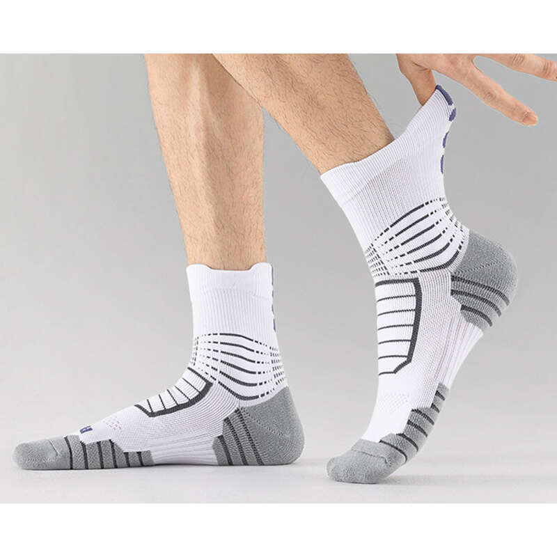 Sports Socks Men, Spring Autumn Styles, Mid Tube Sweat Absorbing And Anti Slip Towel Bottom, Specifically Designed For_voghion.com