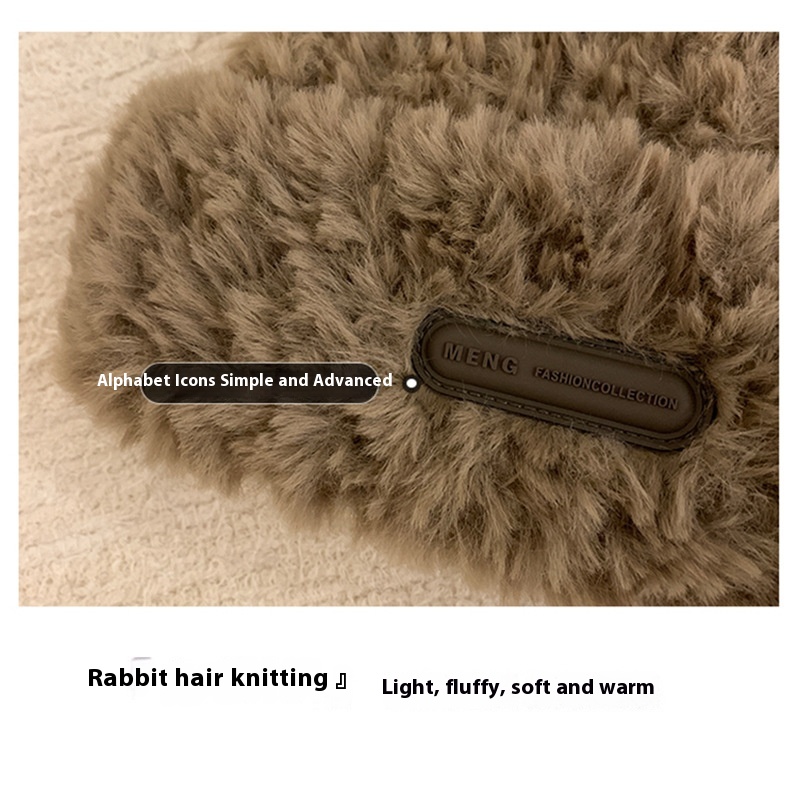 Cute Little Bear Ears Knitted Women's Autumn and Winter New Plush Big Head Waist Korean Headband Woolen Hat_voghion.com