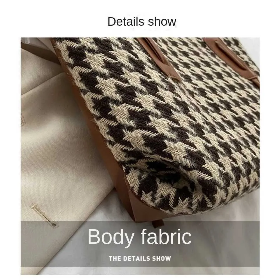 Womens Shoulder Bag And Tote Bag Large Capacity Grid Pattern Bag_voghion.com