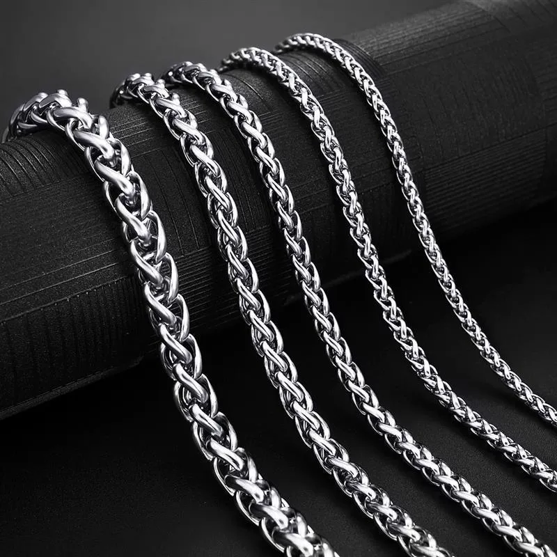 Rustfritt stålkjedehalskjede for menn og kvinner, kubansk lenke, svart gull, sierfarge, punk, choker, mote, mannsmykker, gave_voghion.com