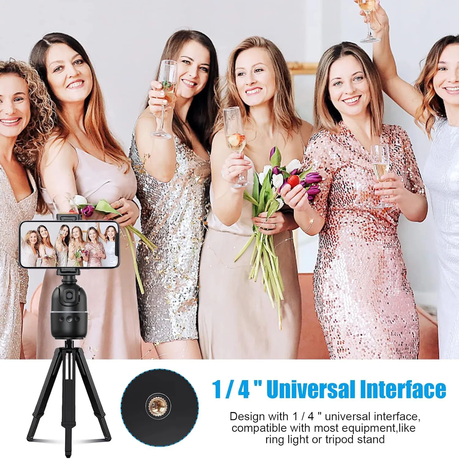 W O P03 Stabilizzatore Gimbal con tracciamento automatico del viso AI, treppiede per telefono cellulare, bastone per selfie portatile, supporto per riprese, controllo dei gesti_voghion.com