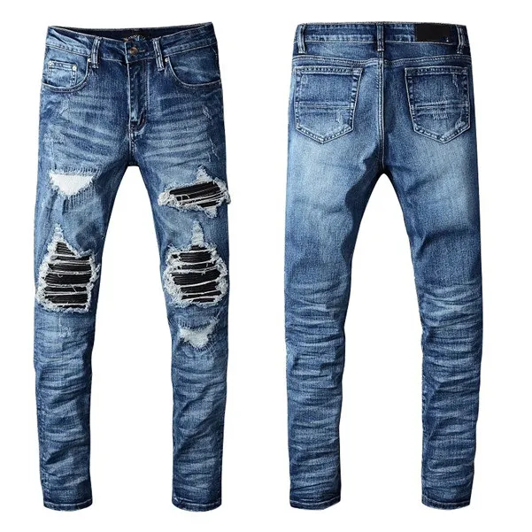 Men's Jeans 2021 Hot Mens Fashion Skinny Straight Slim Ripped Men Fashion Mens Street Wear Motorcycle Biker Jean Pants_mkmklike.com