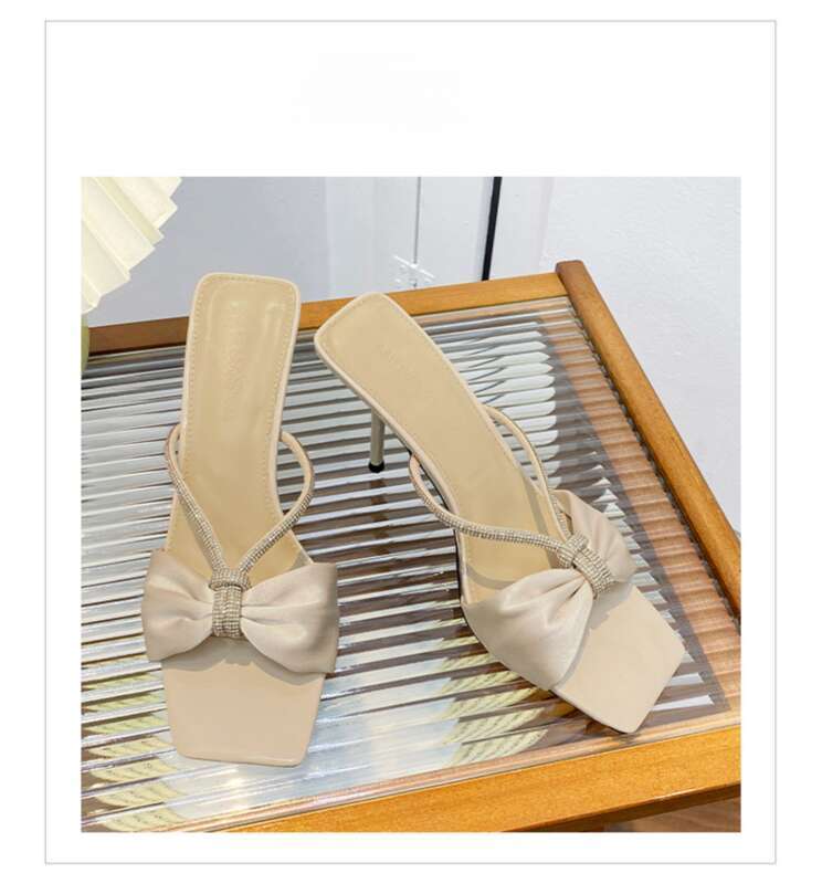 Primavera/Estate 2025, sandali con cinturino dritto in raso e strass per donna, nuova punta in gel a farfalla,_voghion.com