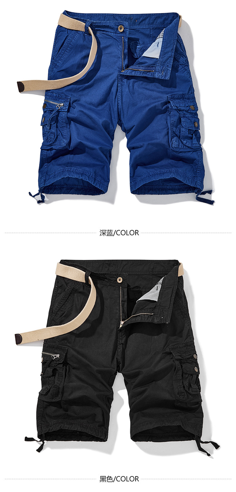 Einfarbige, lässige Taschenshorts für Herren_voghion.com