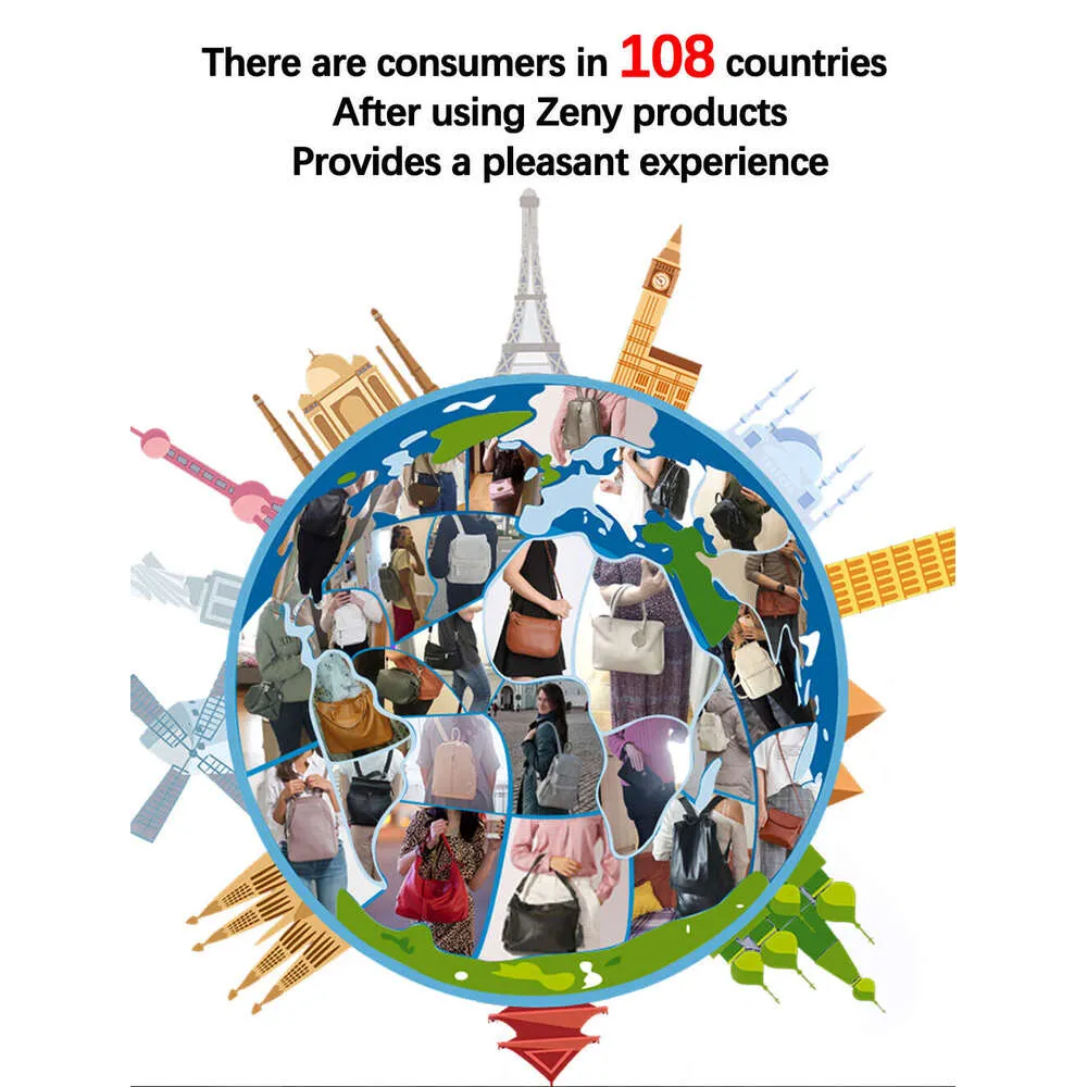 Zaino da viaggio classico in vera pelle da donna Zency, grande capacità, per iPad, A4, laptop, borsa a tracolla da donna con_voghion.com