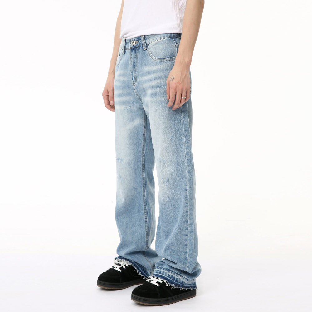 Vêtements pour hommes Basique Simple Délavé Jeans Évasés Décontractés