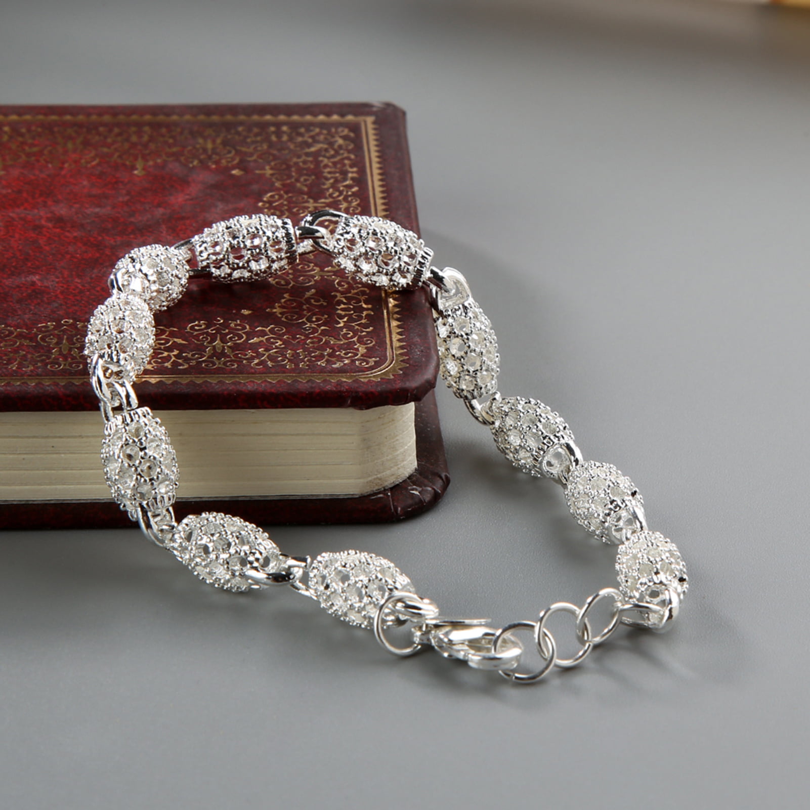 Yesbay – Bracelet à chaîne creuse en argent Sterling pour femmes, breloque de poignet, fermoir, cadeau_voghion.com
