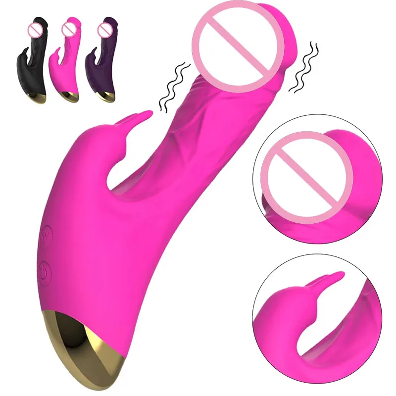 Usb Rechargeable Silicone Rabbit Vibrator Dual Motor Adult Toy_voghion.com