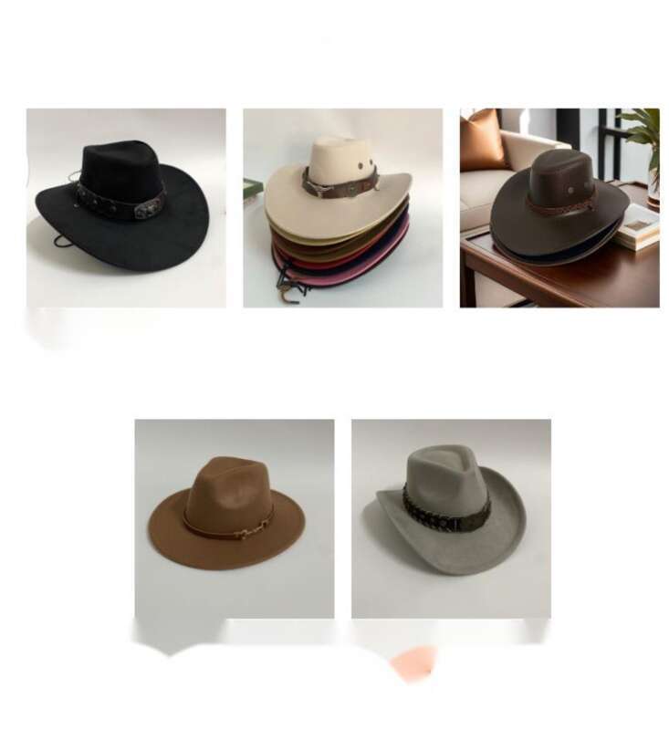 Double Concave Tibetan Felt Men And Women Top Western Denim New Belt With Riding Hat_voghion.com