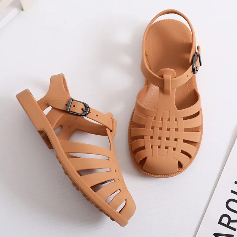 Summer Children Sandals Baby Girls Toddler Soft Non-slip Princess Shoes Kids Candy Jelly Beach Shoes Boys Casual Roman Slippers_voghion.com