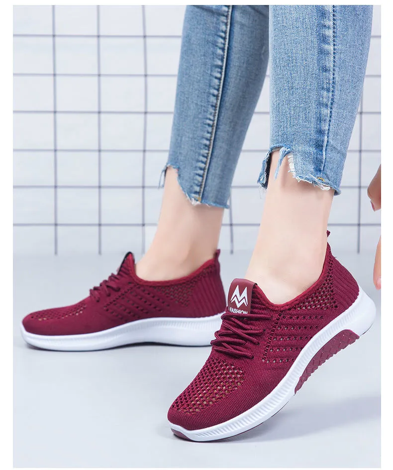Flat Casual Fashion Breathable Mesh Vulcanized Shoes Women Sneakers Summer Ladies Boat Shoe atos Para Mujer_voghion.com