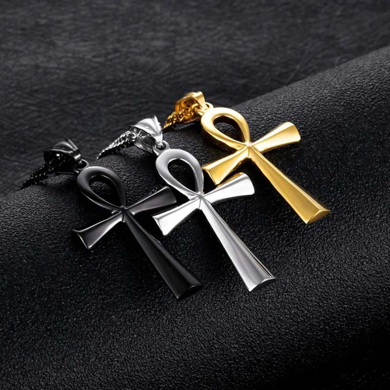 Collier pendentif ankh en acier inoxydable symbole de vie_voghion.com