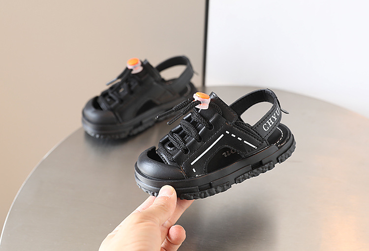 Children's Baotou Half Sandals 2022 Summer Anti Kick Boys Beach Women's Korean Soft Sole Walking Shoes_voghion.com