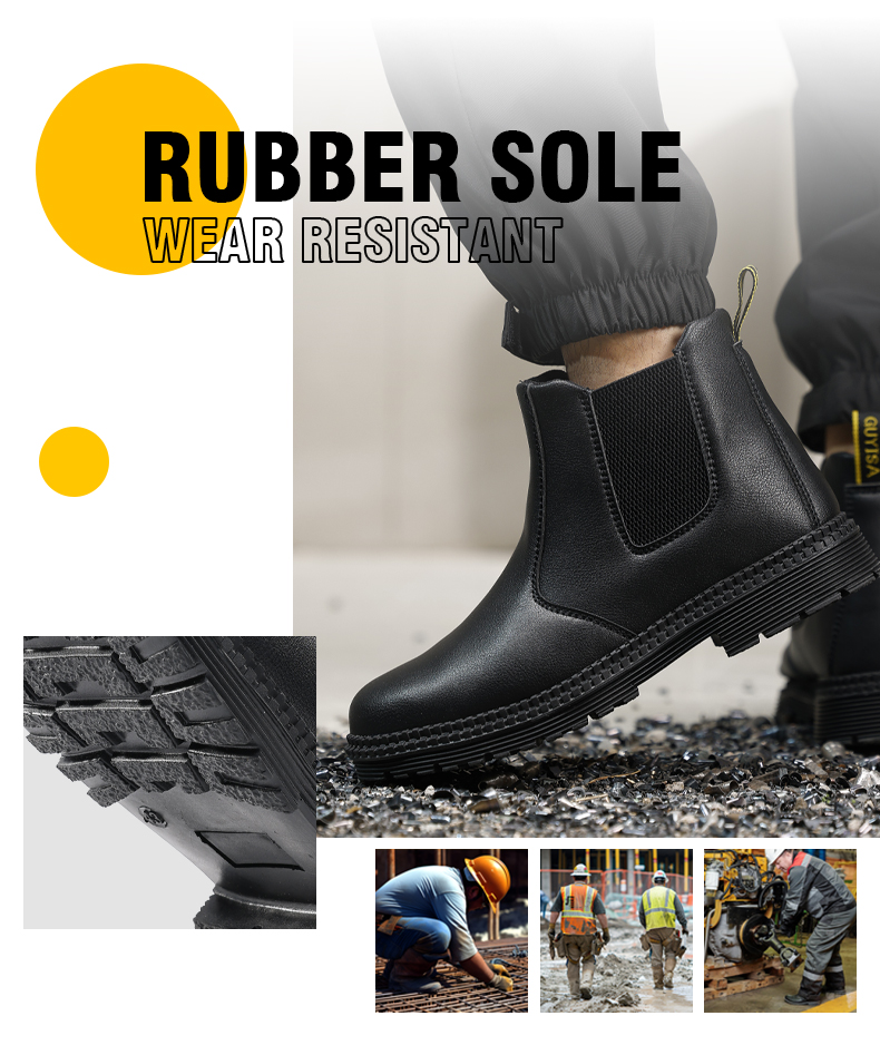 GUYISA Stivali di sicurezza Scarpe da lavoro a taglio medio Punta in acciaio Impermeabili Nero 5020 38-45_voghion.com