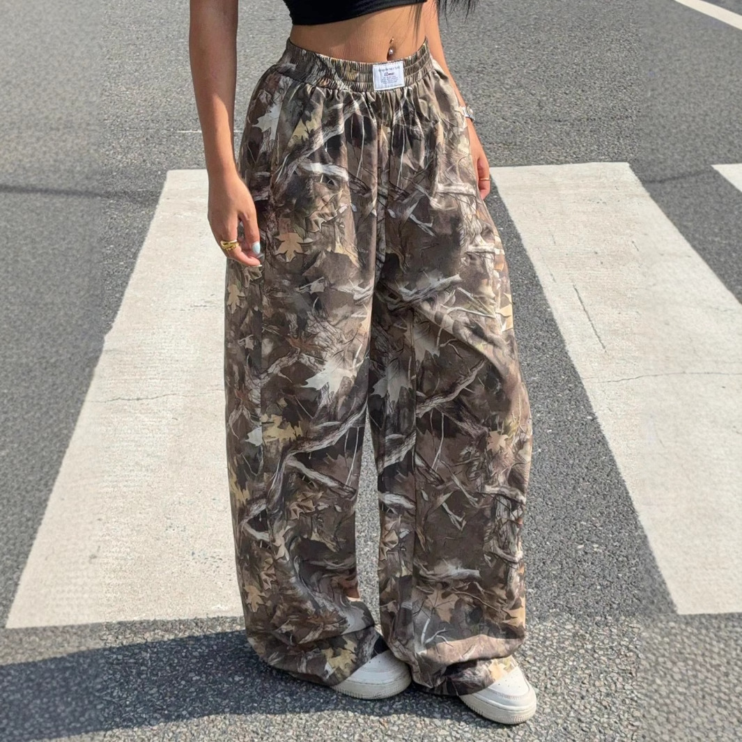 Spring And Autumn New Hot Girls High Waist Casual Pants Loose Slimming Floor Mopping Wide Leg Trousers