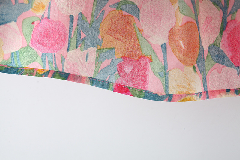 Newborn Baby Girl Dress Flower Printed Sling Bow Dress Send Hat_voghion.com