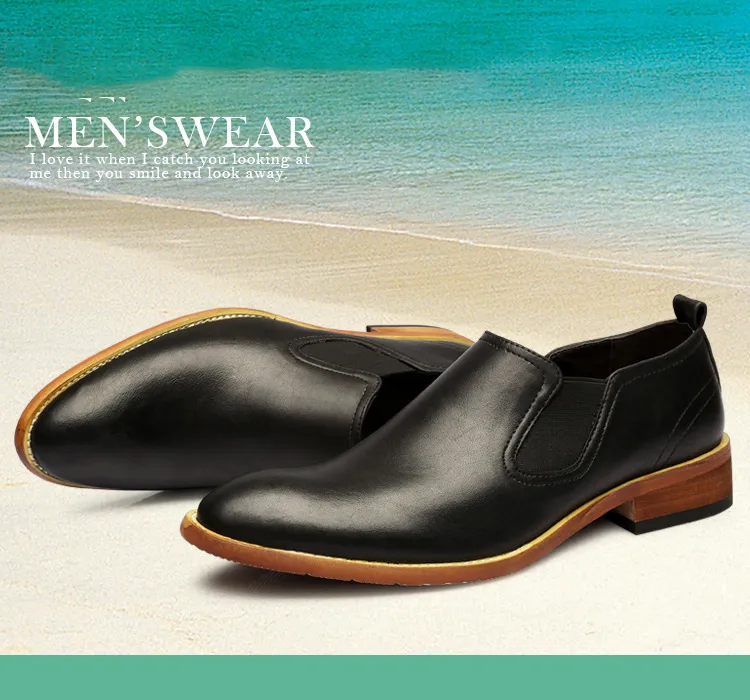 Smart Leather Shoes For Men Business Casual Pointed Toe Footwear_voghion.com