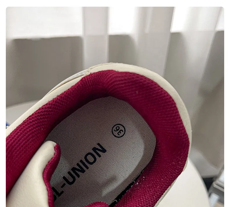 Thick Soled Low Cut Round Toe Board With Mesh Breathability Retro Casual Comfort Anti Slip Wear Resistant Sports Shoes_voghion.com