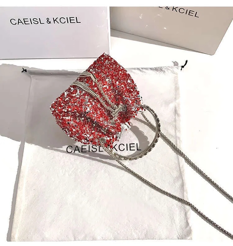 Borsa a mano da donna in metallo con paillettes lucide e glitterate, pochette da sera, borsa a secchiello per feste di nozze, borsa a tracolla_voghion.com