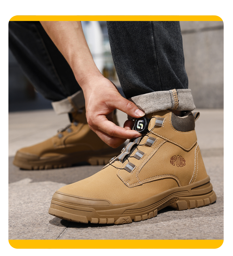 Bottes de sécurité GUYISA pour hommes, chaussures de travail imperméables, embout en acier, résistantes à l'usure, 5035, 39-45_voghion.com