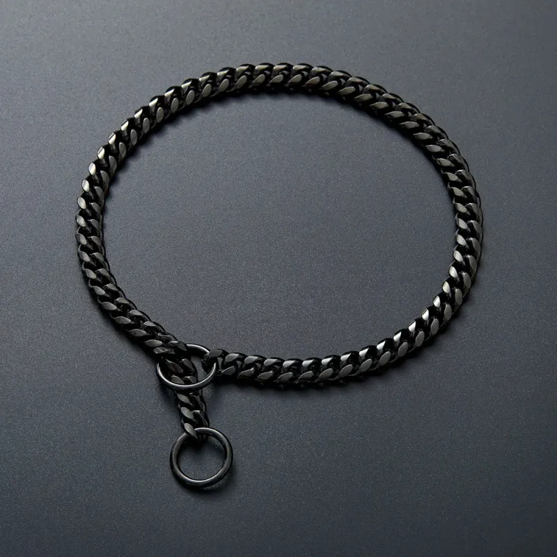 Guldhalsbånd 10 mm cubansk K-halskæde Heavy Duty Slip rustfrit stål Hunde-P-kæde til mellemstore og store hunde_voghion.com