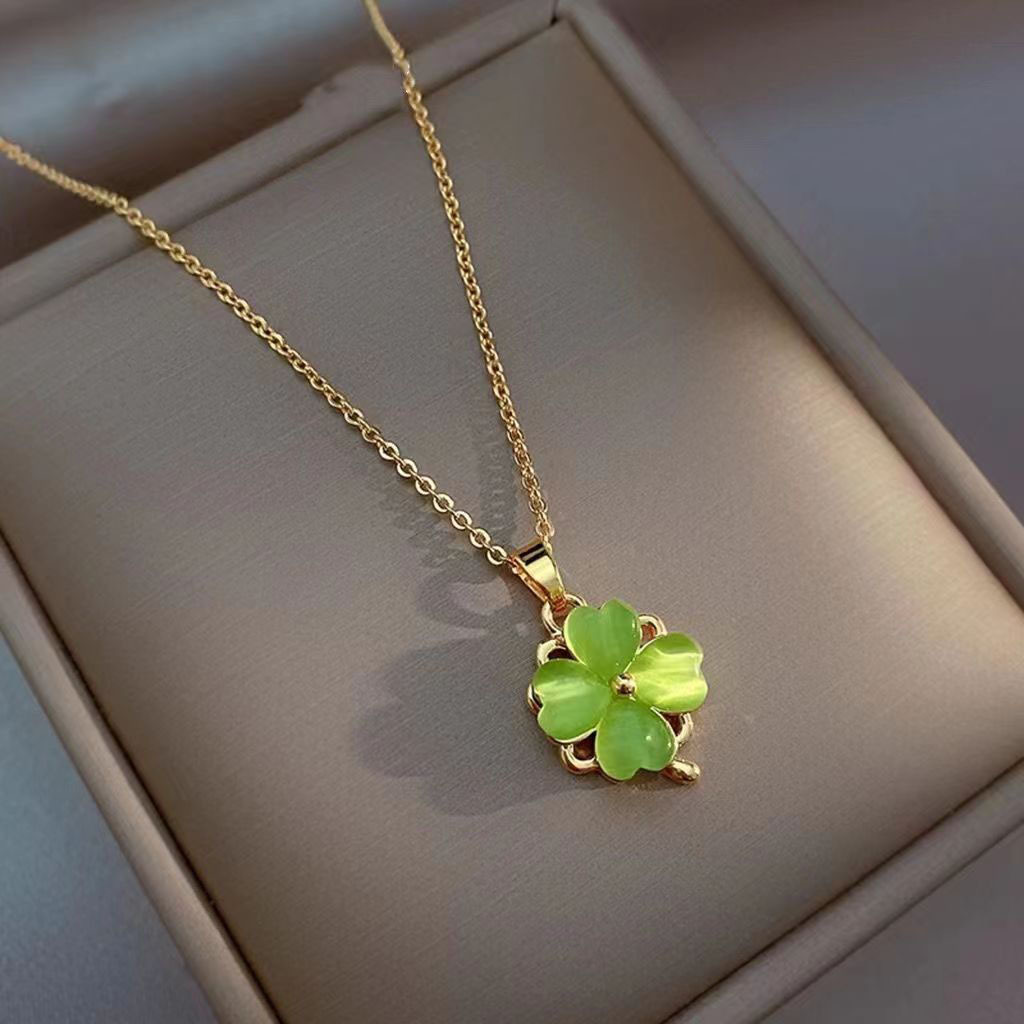 Collane a rotazione, set da donna, accessori, design di nicchia, pietre occhio di gatto sulla clavicola di fascia alta e versatili_voghion.com