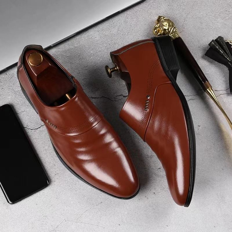 Männer Kleid Schuhe Casual Mode Herren Männlichen Party Turnschuhe Plus Größe Slip Schwarz Leder Loafer Sapato Social Mascuo_voghion.com