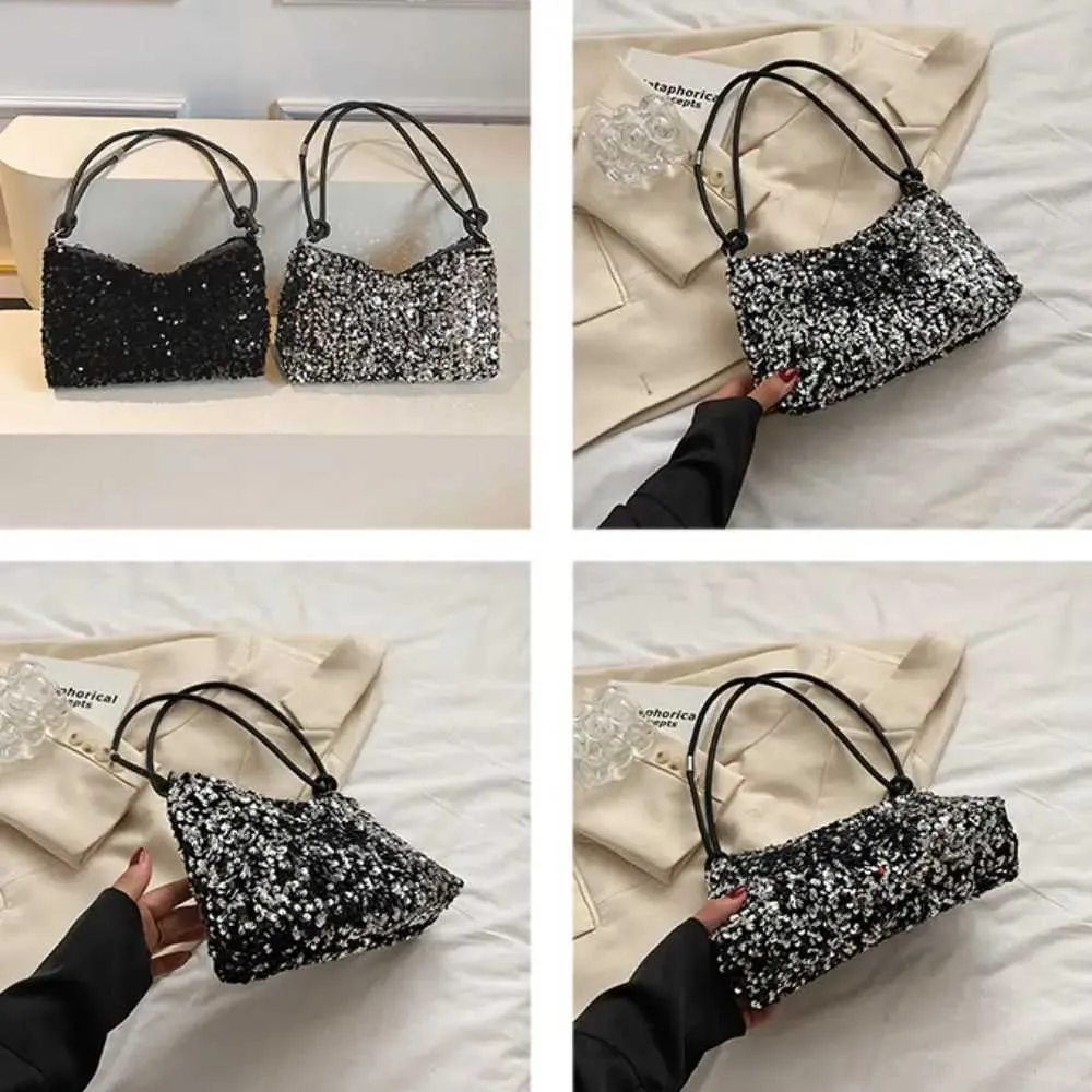 Einfarbig Crossbody Mode INS Pailletten Schulter Taschen Telefon Geldbörse Handtasche Abend Clutch Tasche Mädchen DIYC241103_voghion.com
