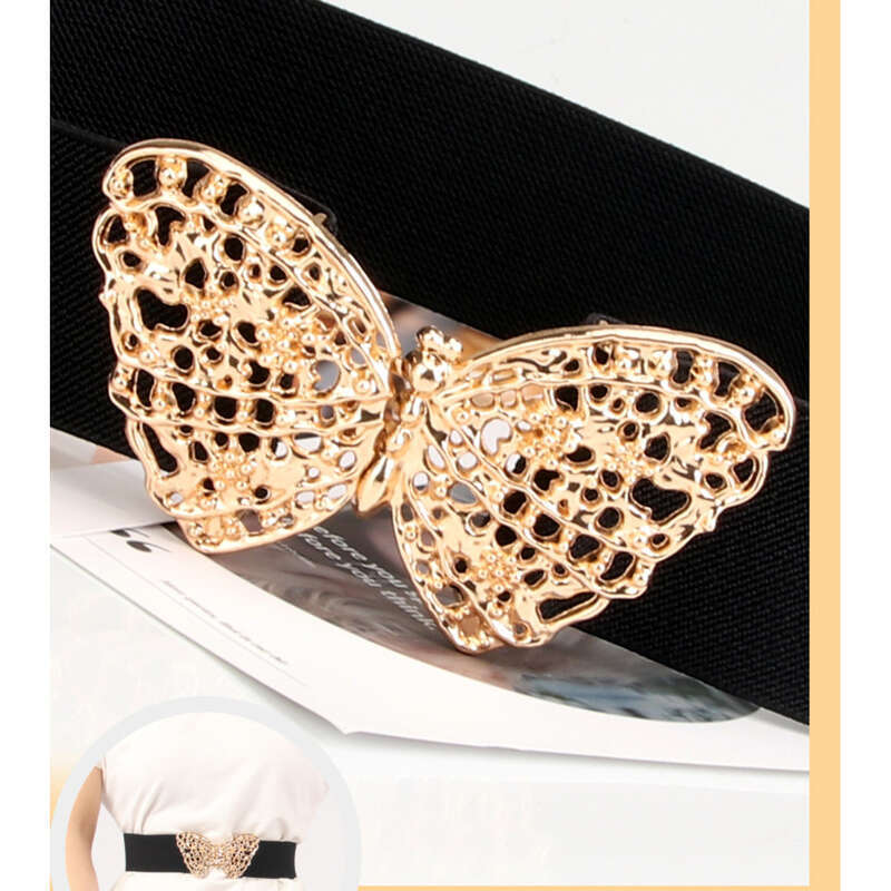 Decorazione da donna con fibbia a farfalla con gonna, cintura elastica per moda e versatilità, cintura di alta qualità_voghion.com