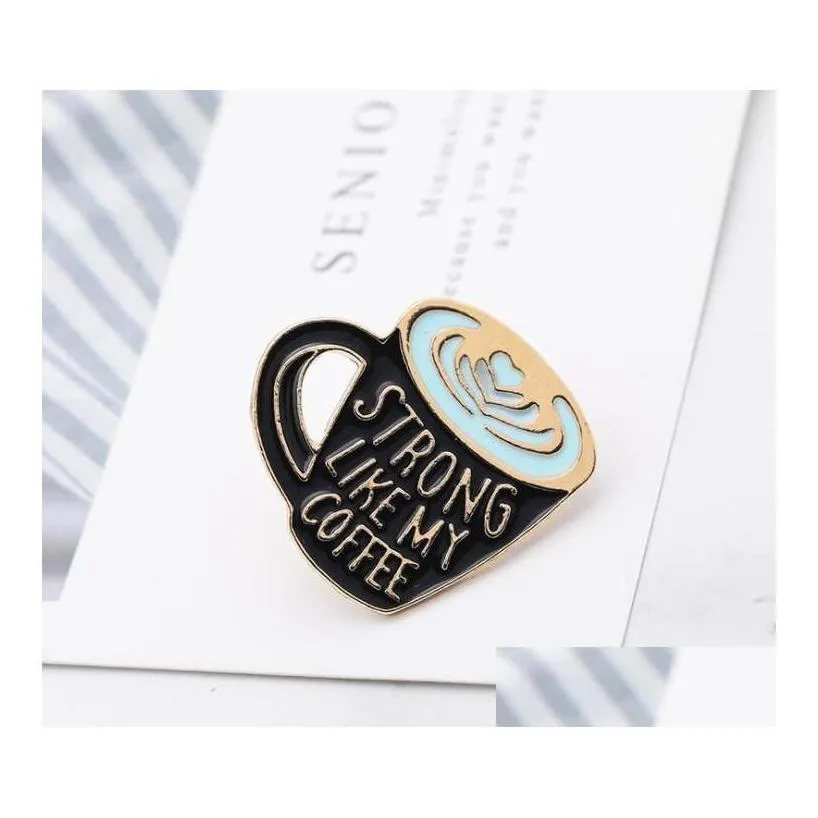 Spelden, spelden broches koffie emaille speld sterk als M minnaar tas revers kleding badge cadeau Shu16 drop leveren juweel_voghion.com