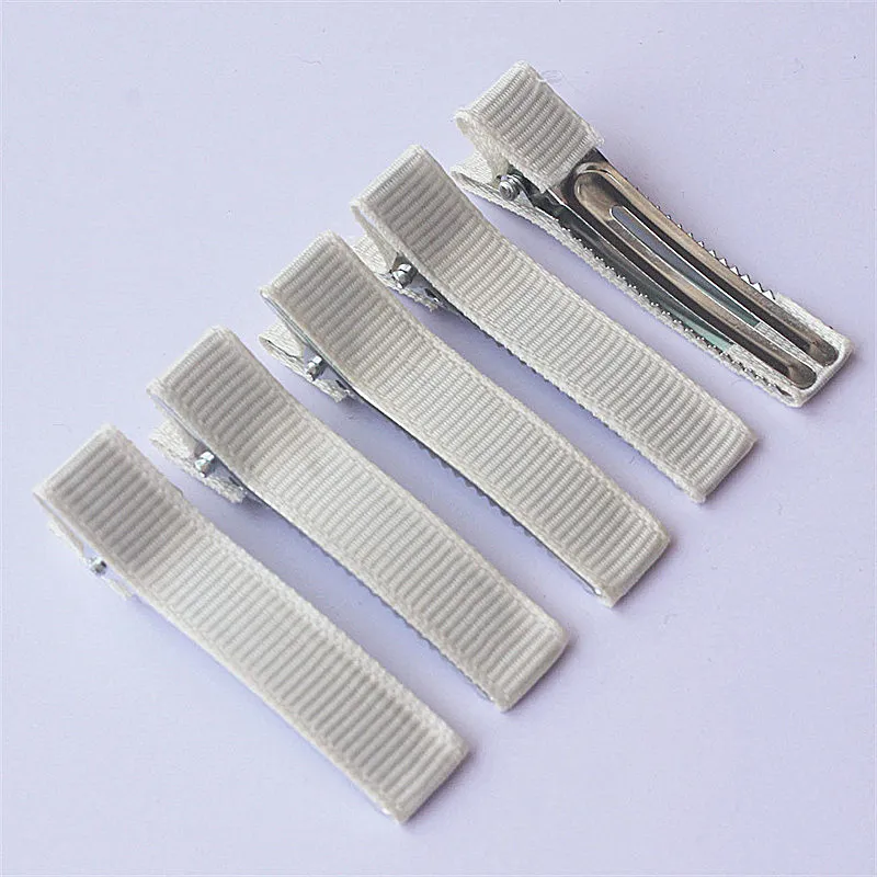 300pcs 5cm Grosgrain Ribbon Lined Alligator Hairpins for Princess Girls Ponytail Clips Children Metal Hair Barrettes_voghion.com