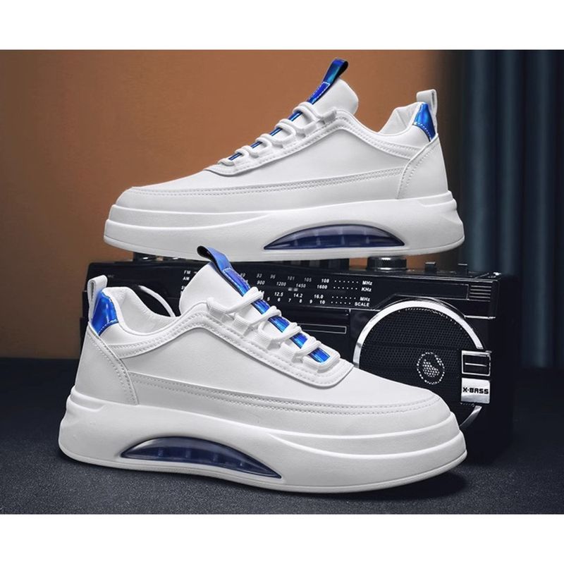 2024 New Summer Versatile Sports Board Men's Casual Leather Elevated Little White Trendy Shoes_voghion.com