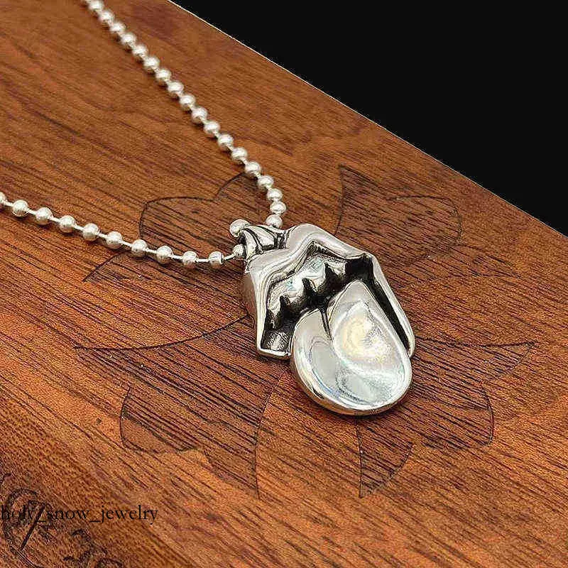Tunga hänge halsband för män och kvinnor i antik silverstil_voghion.com
