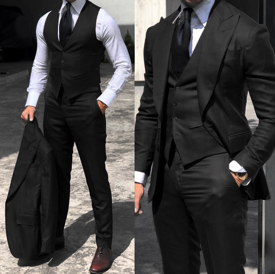 Dreiteiliges Slim Fit-Set für Herren, Business-Anzugset in koreanischer Version_voghion.com