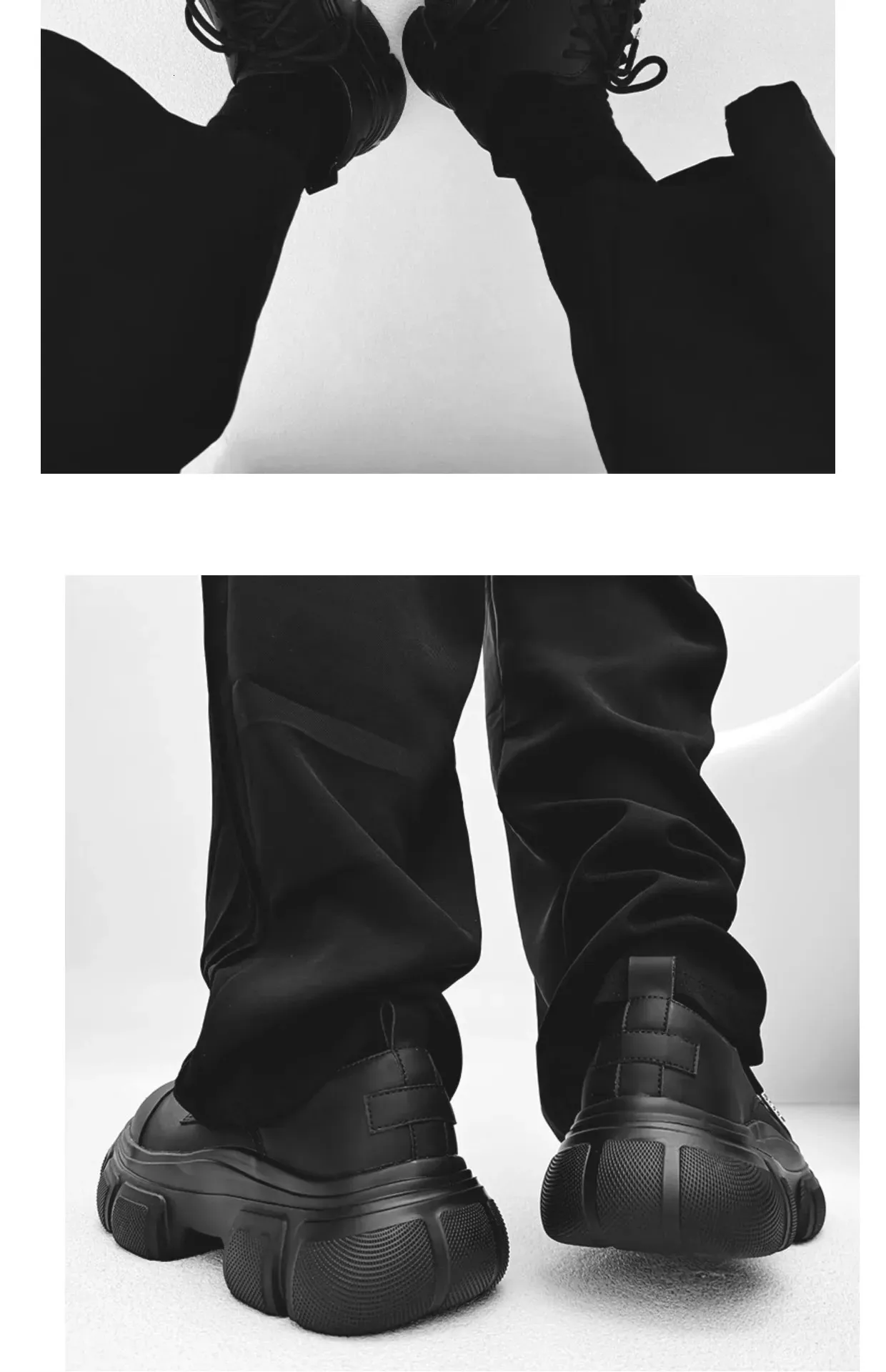 Chaussures décontractées en cuir véritable à semelle épaisse pour hommes, chaussures à plateforme rehaussées, japonaises, Haruku, coréennes, streetwear, à la mode_voghion.com