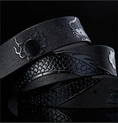 Naujo stiliaus, aukštos kokybės, firminio dizainerio diržai su vario drakono sagtimi vyrams ir moterims, juosmens diržas su natūralia oda_voghion.com