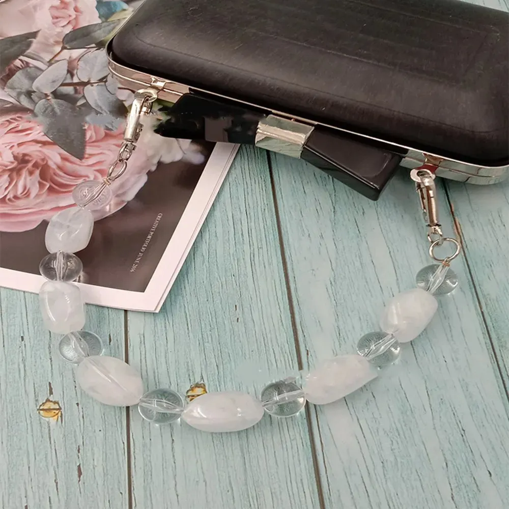 1 stuks kleurrijke acryl handtas riem handvat kraal vervangbare hars steen polsband portemonnee riem DIY tas onderdelen accessoires_voghion.com