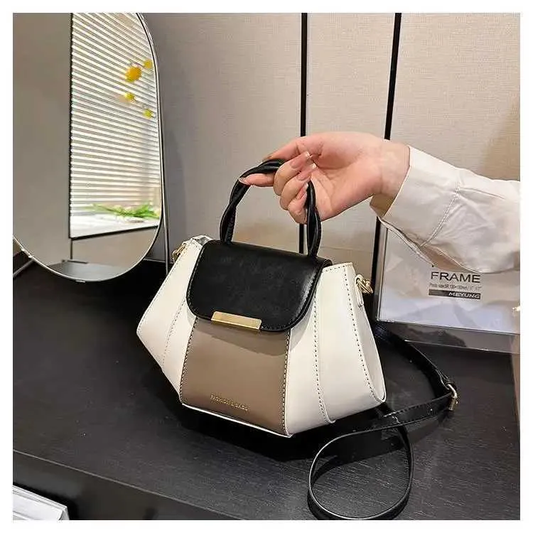 Explosions Contrast Color Portable Female Spring and Summer Niche Design Joker Small Bag Advanced Texture Shoulder_voghion.com