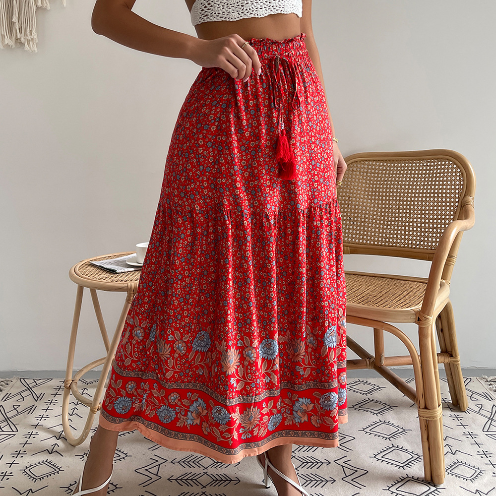 Gonna estiva casual da vacanza Midi Swing Large 2022 di design auto-sviluppato_voghion.com