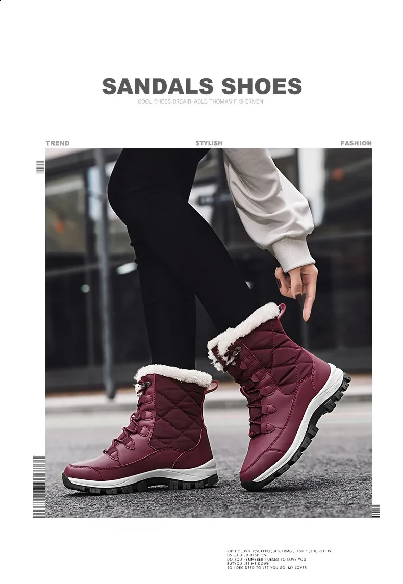 Enkel Dames Winterschoenen Houd Warm Antislip Zwarte Sneeuw Dames Veterlaarzen Chaussures Femme Laarsjes Dames Platte Laars_voghion.com