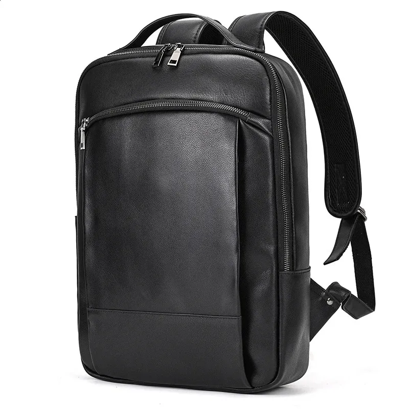 Vintage Mens Crazy Horse Leather genuine leather Retro Rucksack Large Classic Travel Backpack Big laptop computer bag_voghion.com