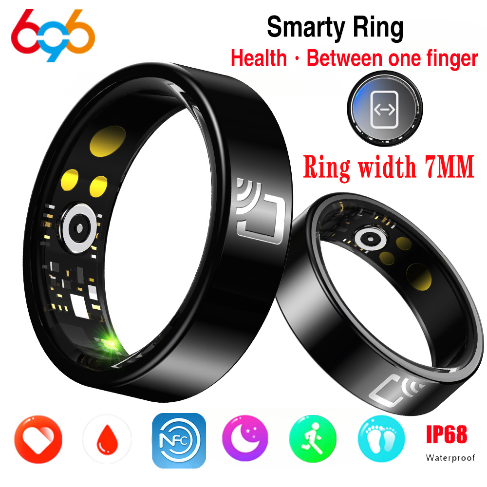 Bague intelligente pour l'électronique grand public avec contrôle d'accès NFC, fréquence cardiaque, oxygène dans le sang, exercice, sommeil sain, surveillance automatique, compteur de pas