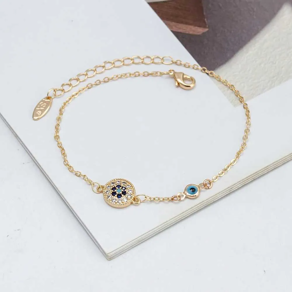 Fußkettchen Glücksbringer Runde Zirkon Charm Strand Einstellbare Trkiye Evil Eyes Armband Für Frauen Mädchen Tobilleras Mujer_voghion.com