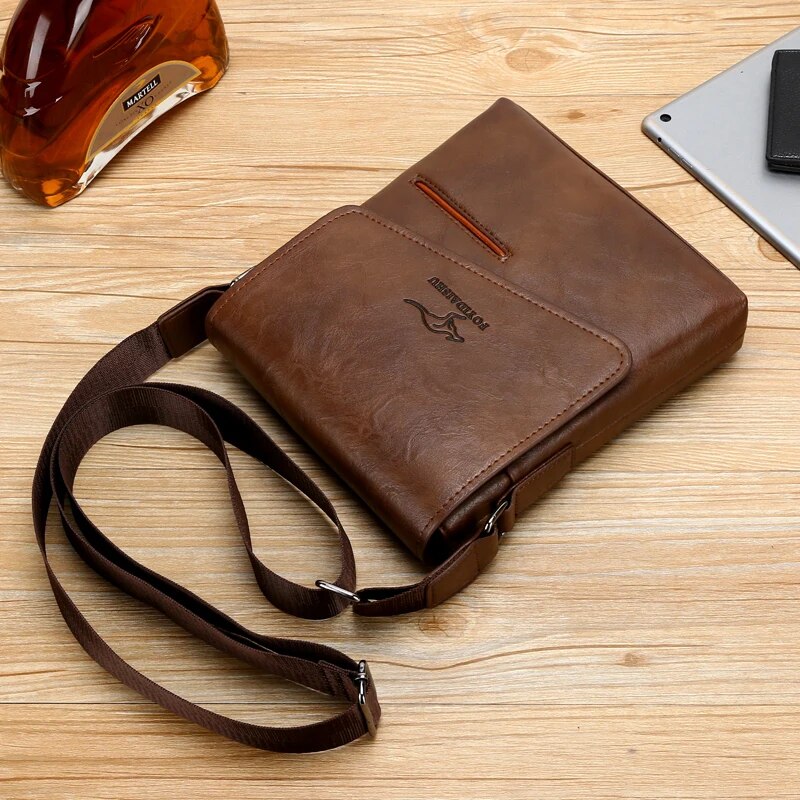 Summer Brand Kangaroo Messenger Bags Leather Casual Crossbody For Men Business Shoulder Bag Male Small Handbag_voghion.com
