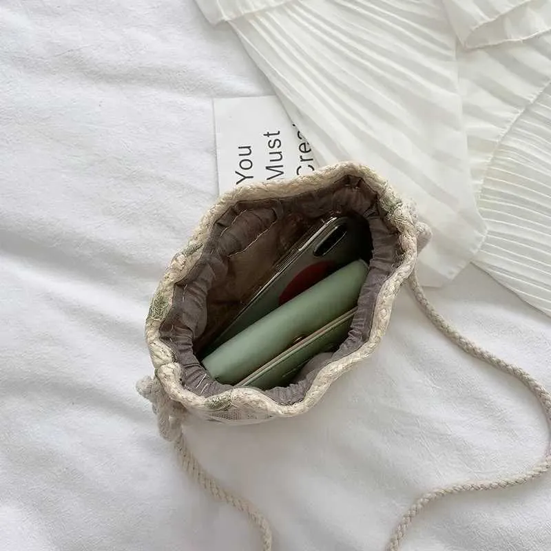 Fi small S hoe Wen Drstring Str spiaggia wer borsa da ricamo donna pizzo dieci carattere borsa da viaggio Y241026_voghion.com