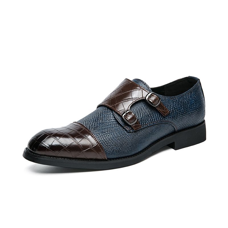 Herenschoenen dubbele gesp grote maat zakelijke casual leren heren zwarte formele ing monk schoenen_voghion.com
